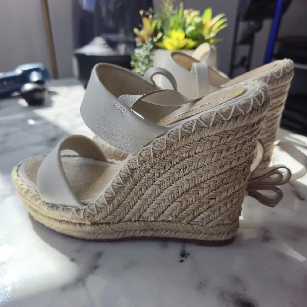 Club Monaco Donyale Wedge Sandals White EU 36.5 / US 6.5 NEW $198